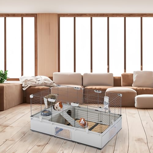 Cage Ferplast pour Lapins et Cochons d'Inde, Modulable et Extensible, Facile à Nettoyer, 109 x 72 x 56 cm, Accessoires I