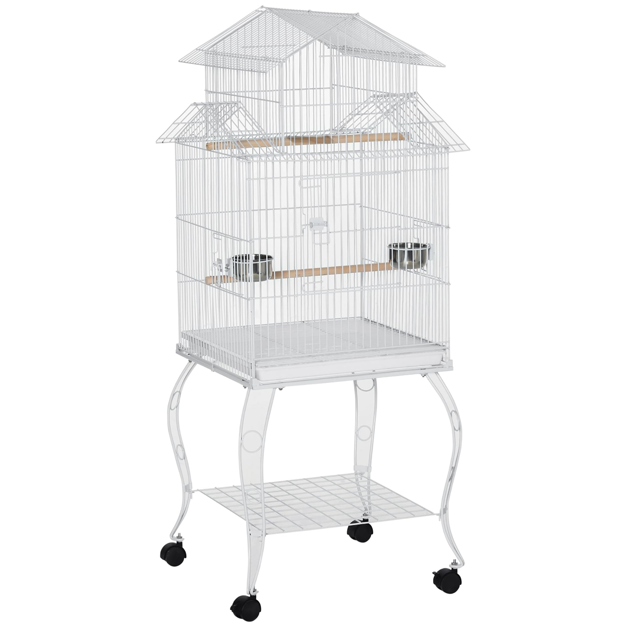 <think>
Okay, the user provided a product title in French for a bird cage and wants it optimized based on specific SEO e